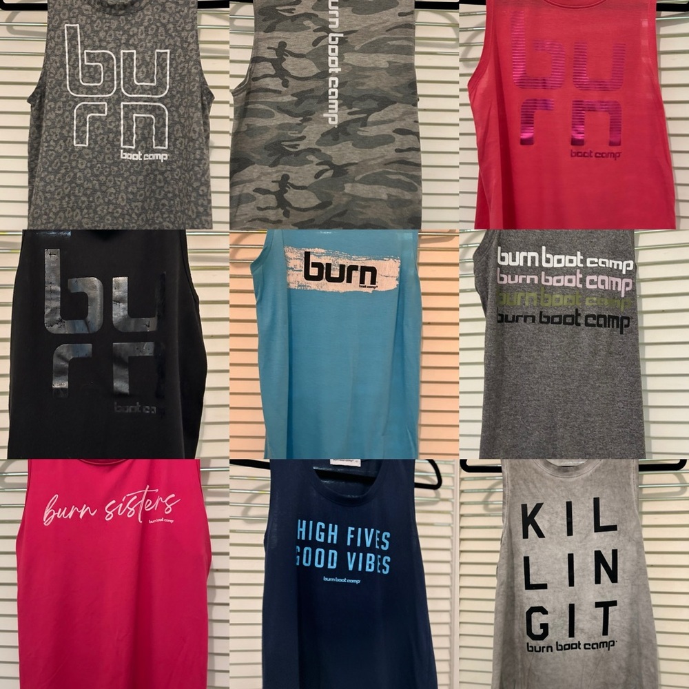 Burn Boot Camp tanks and sweats